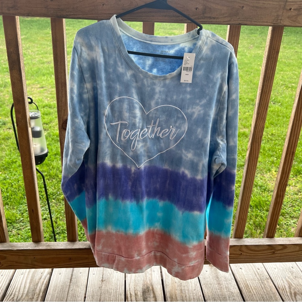 Lane Bryant Women's Tie dye Together Sweatshirt 18/20 NWT